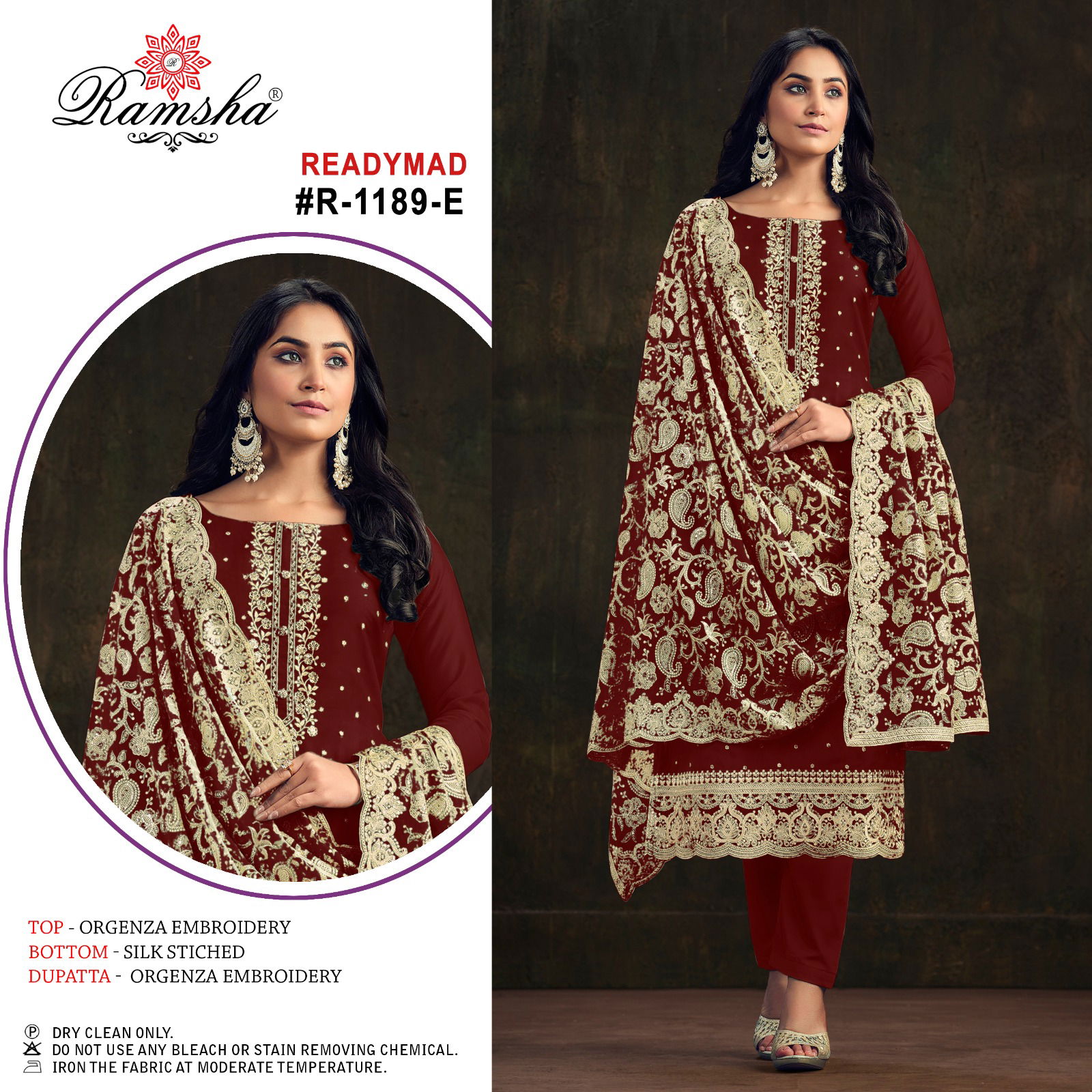 Ramsha R 1189 E To H Organza Pakistani Readymade Suits Wholesale Price In Surat
